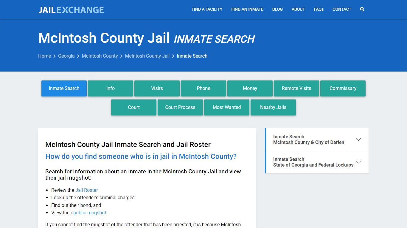 Inmate Search: Roster & Mugshots - McIntosh County Jail, GA