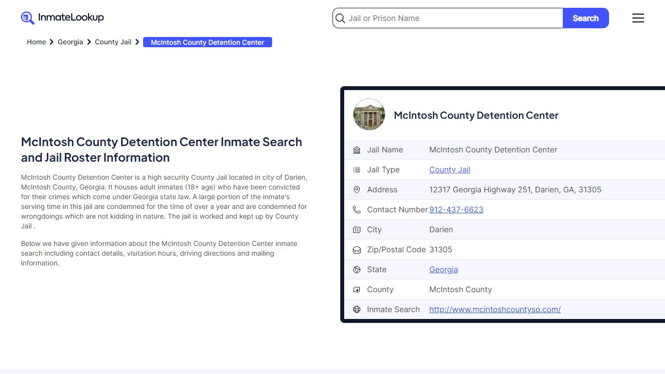 McIntosh County Detention Center Inmate Search, Jail ... - Inmate Lookup