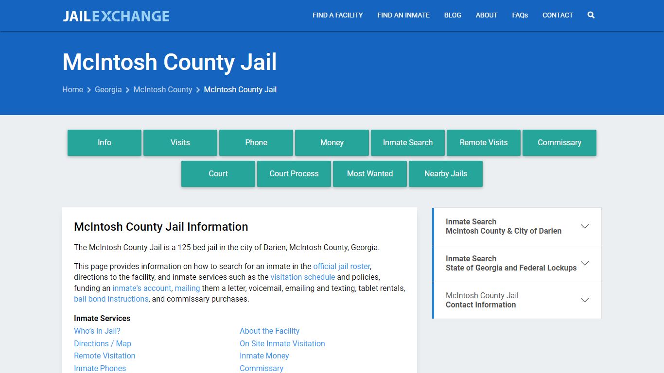McIntosh County Jail, GA Inmate Search, Information